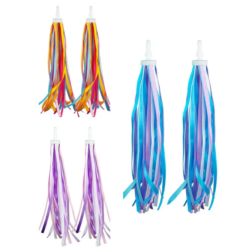 

1 Pair Colorful Bicycle Tricycle Handlebar Streamers Girls Boys Gifts Scooter Handlebar Tassels Ribbons Decoration Accessories