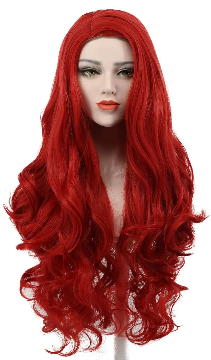 Women's Long Wave Red Hair Halloween Cosplay Wig Anime Costume Party Wig For Women Cosplay Aquaman Mera Costume Party