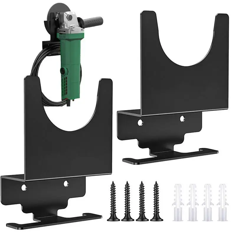 2Pcs Angle Grinder Wall Bracket Storage Rack Tool Support Stand Polisher Holder Tool Stand Wall Mount Impact Power Tools Holder