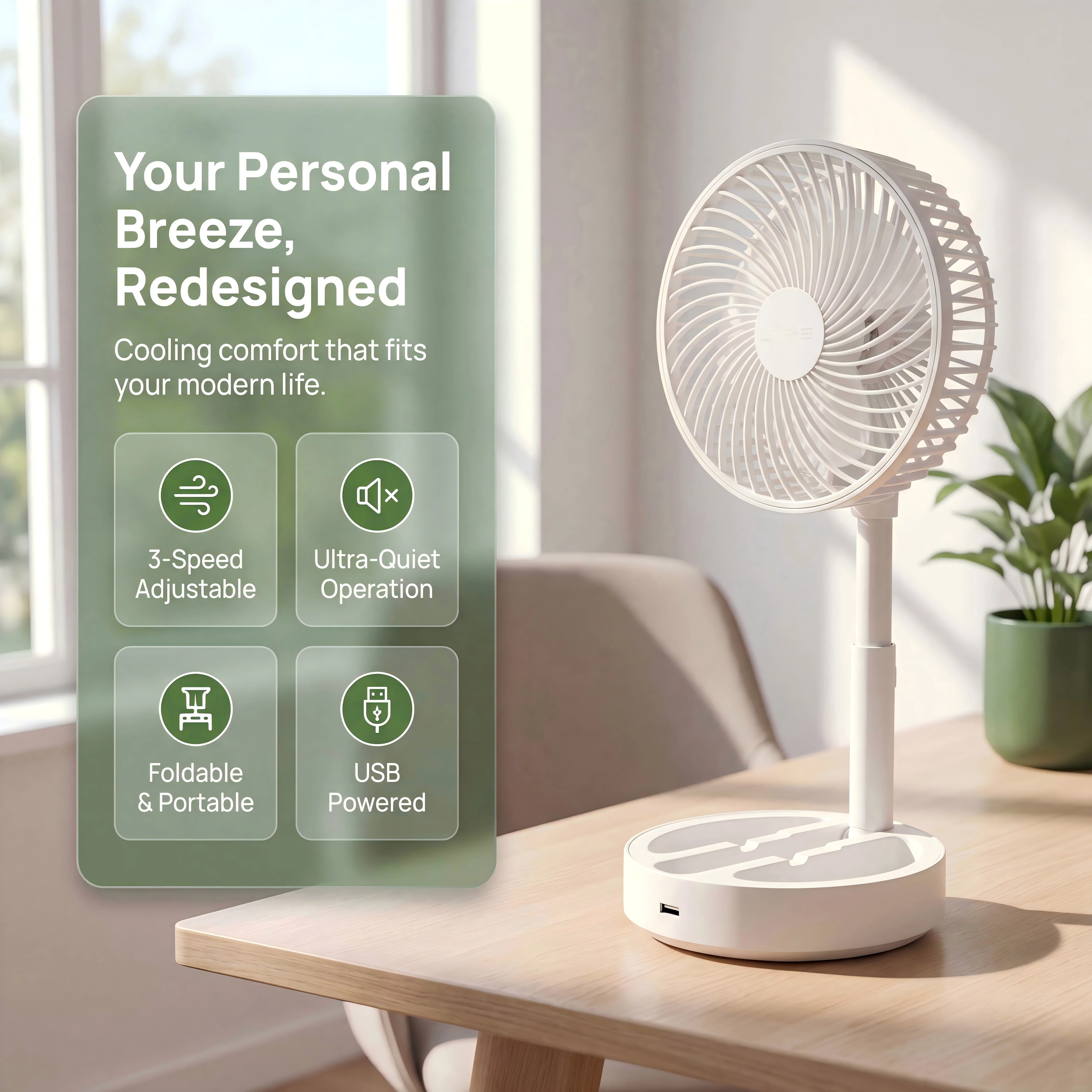 Ventilateur de table portable haute puissance, mini-refroidisseur d'air électrique, circulateur d'air, ventilateur de bureau idéal pour la maison, le dortoir et le bureau