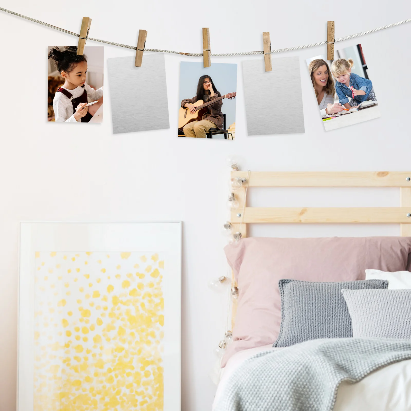 Letrero de Metal de hoja de aluminio en blanco, marco de fotos de tablero de cuaderno, carteles de pared de Material de simulación, sublimación de 6 piezas