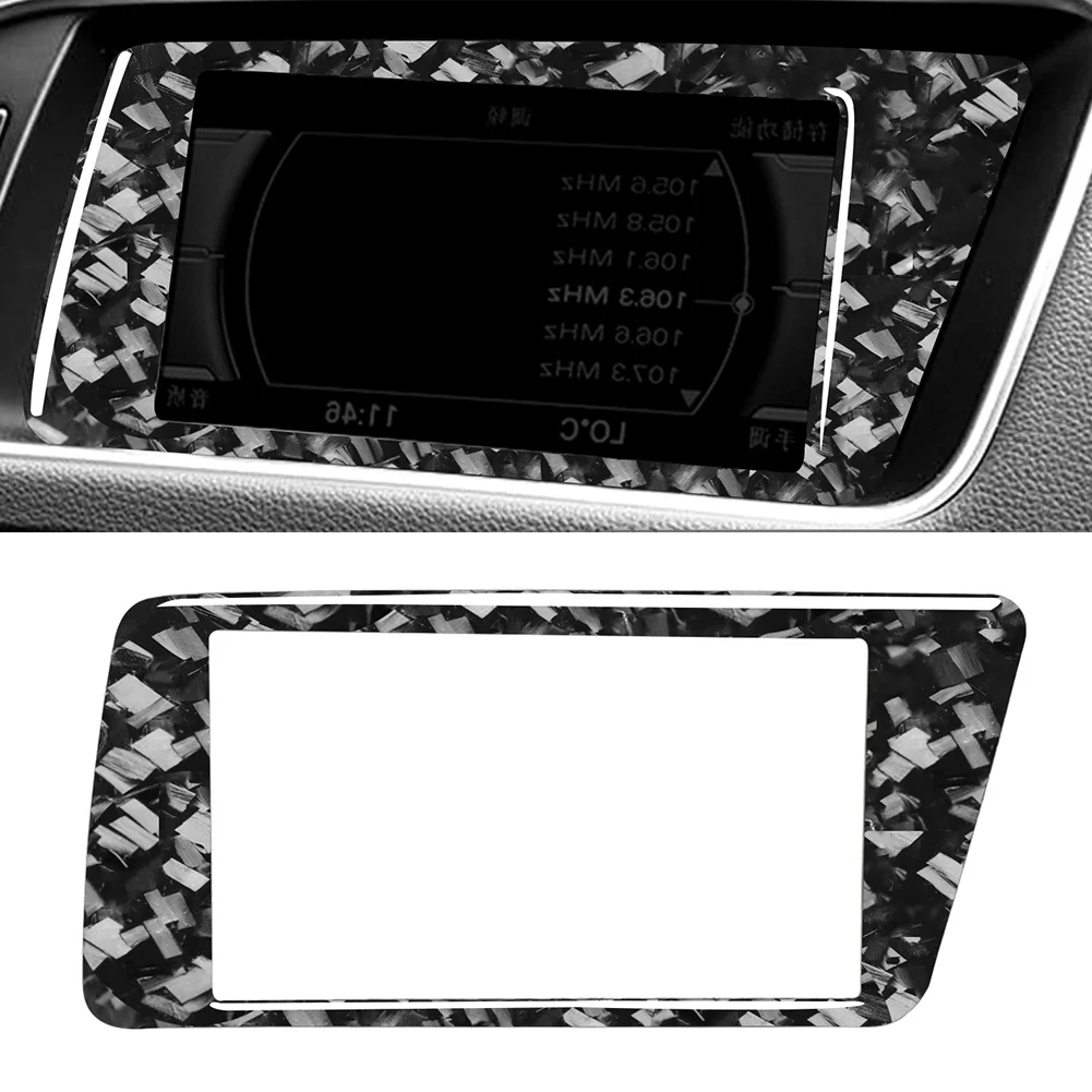 6.5Inch Navigation Screen Panel Cover Trim GPS Frame Sticker RHD For Audi Q5 2009-2018 SQ5 13-2017 ABS Epoxy Coat Soft Forged