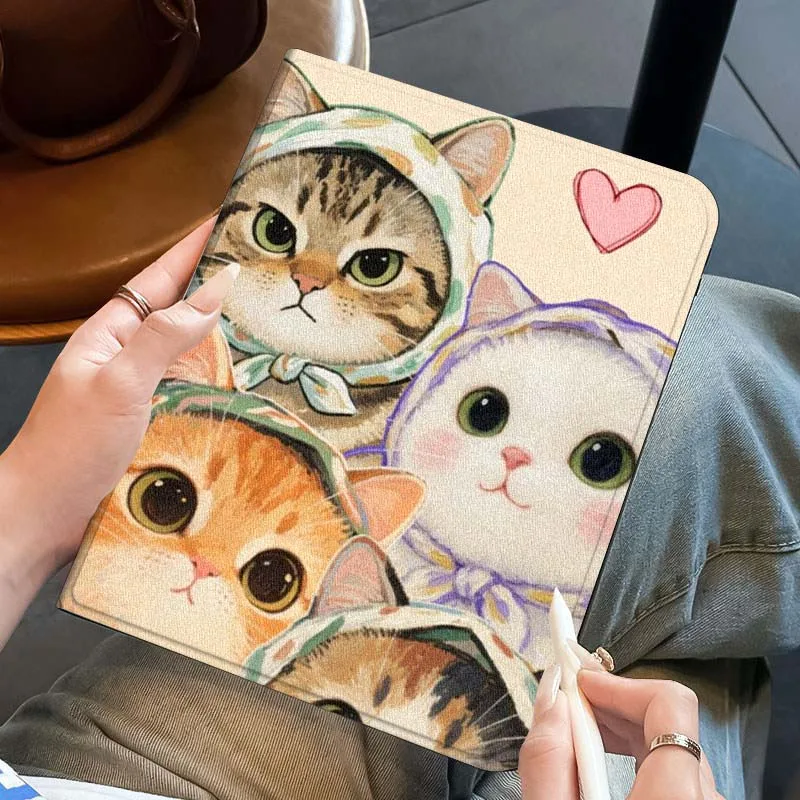 حافظة كلاسيكية على شكل قطة كرتونية لهاتف سامسونج جالاكسي تاب A7 A9 A11 S6 A11 A8 S11 Lite Plus 10.4 10.5 10.1 بوصة #6