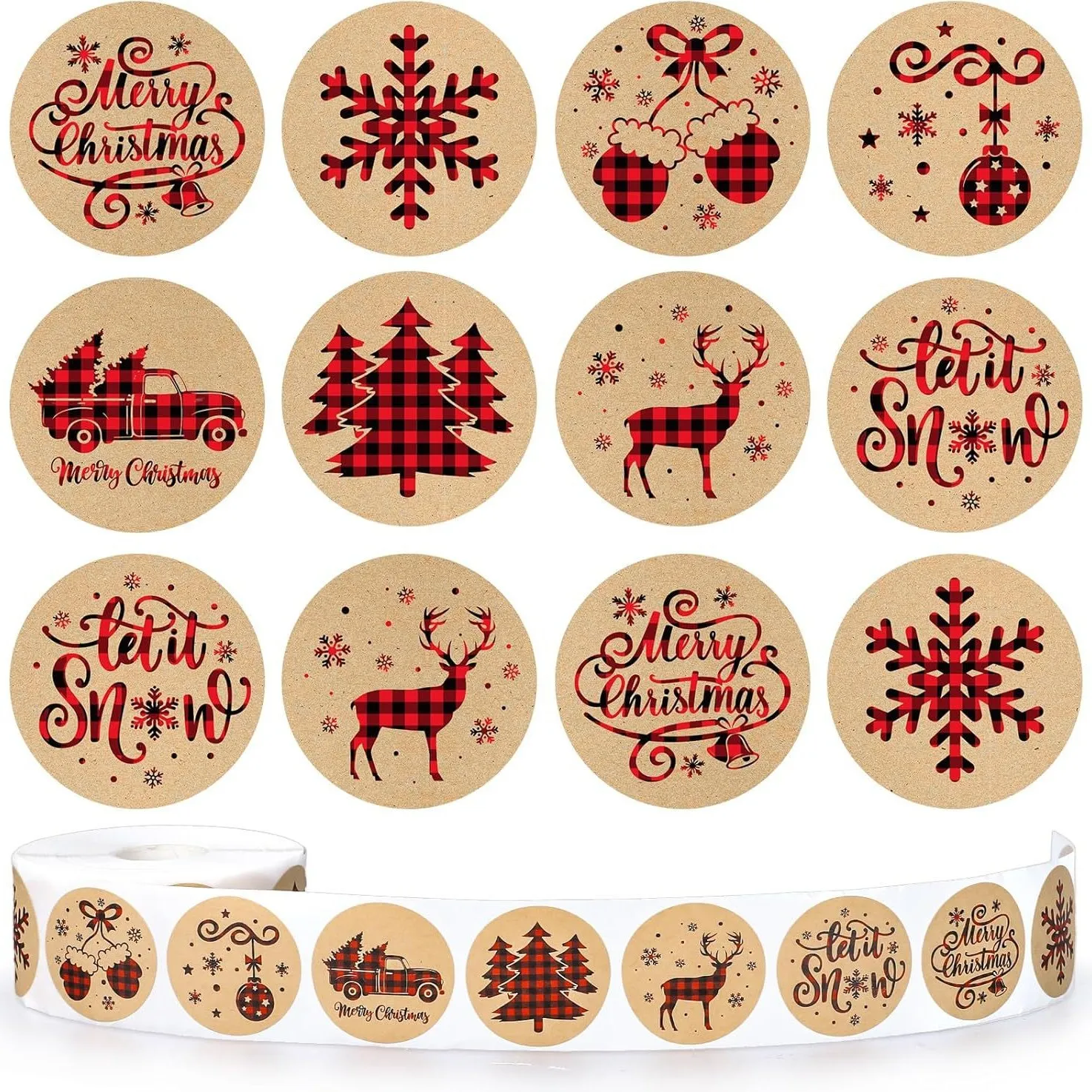 500pcs Merry Christmas Kawaii Diy Stickers Anime Seal Label Decorative Cartoon Kids Party Candy Stickers Rolls Gift Cute Package