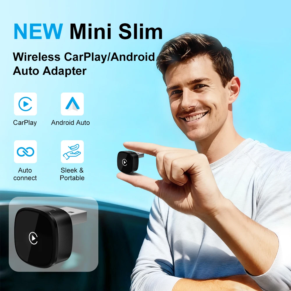 Car Play Wireless CarPlay/Android Auto Adapter Plug and Play for VW Toyota Nissan Ford Benz Wired To Wireless for OEM Wired Cars