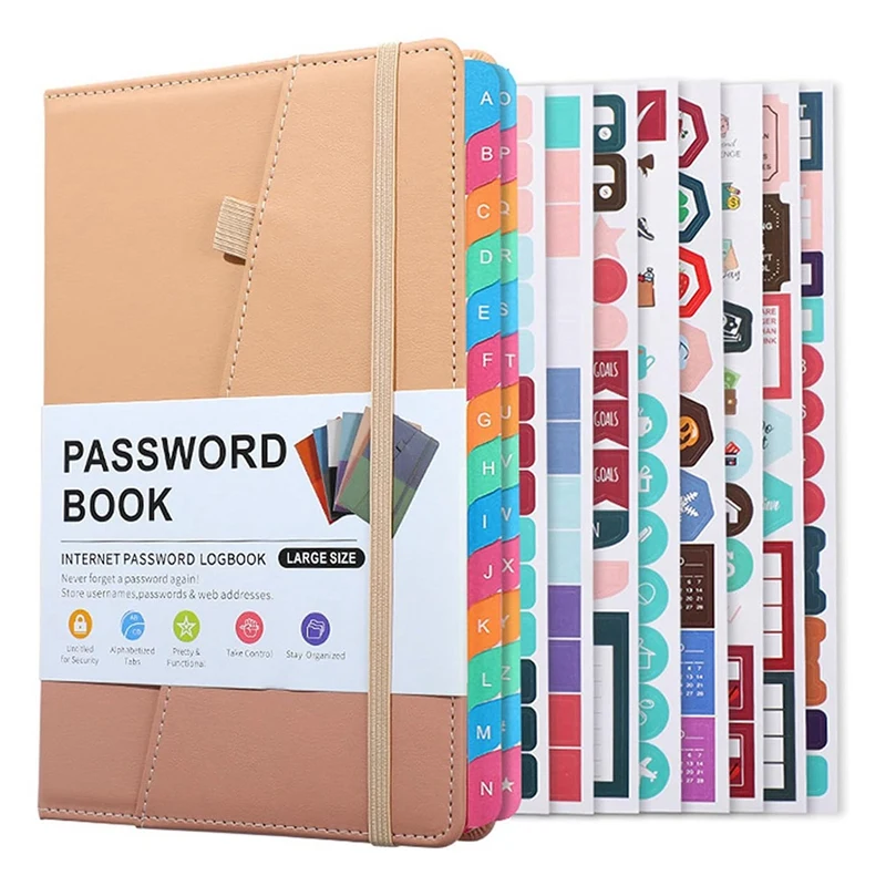 Password Keeper Book With Colorful Alphabetical Tabs And Two Bookmarks, For Seniors 8.4X5.9Inch, Internet Address-HDL