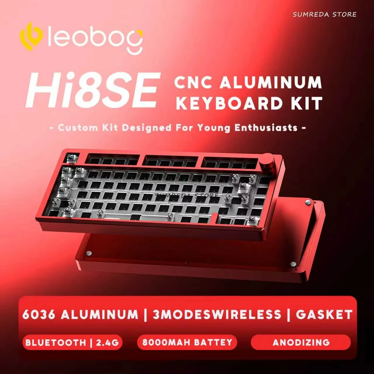 LEOBOG Hi8SE Hi8 SE Aluminum Wireless Mechanical Keyboard Kit RGB Hotswap Customize Gamer E-sports Bluetooth 2.4G Wired Keyboard