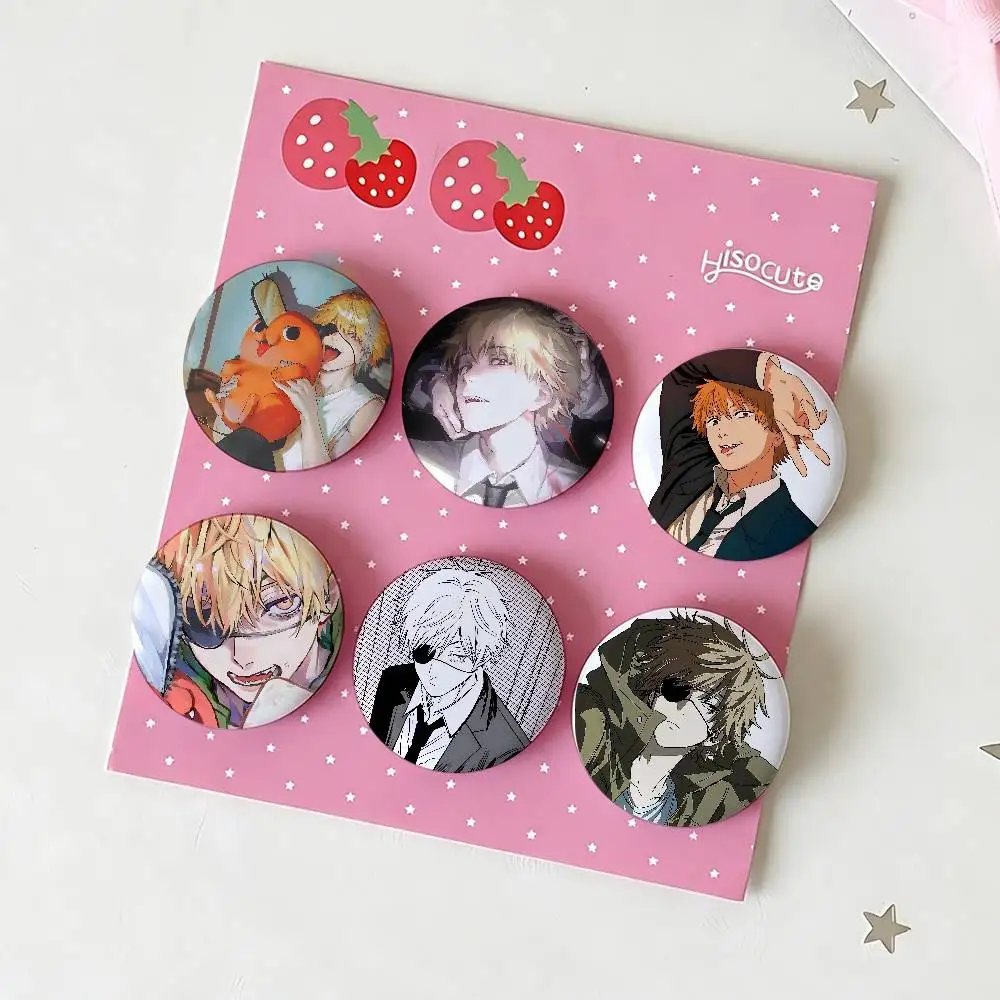 Denji Badges Tinplate Soft Button Pin Brooch Metal Badge Custom Jewelry Accessories Hat Bag Lapel