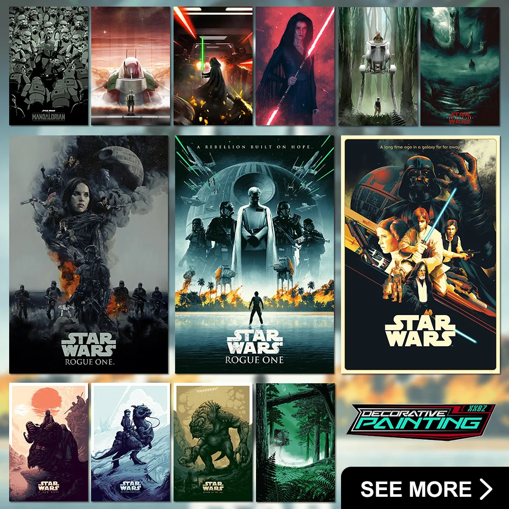 

Star Wars Attack of the Clones Home Decor Painting No Frame Wall Art Yoda Canvas Mace Windu Pictures Posters For Children's Room