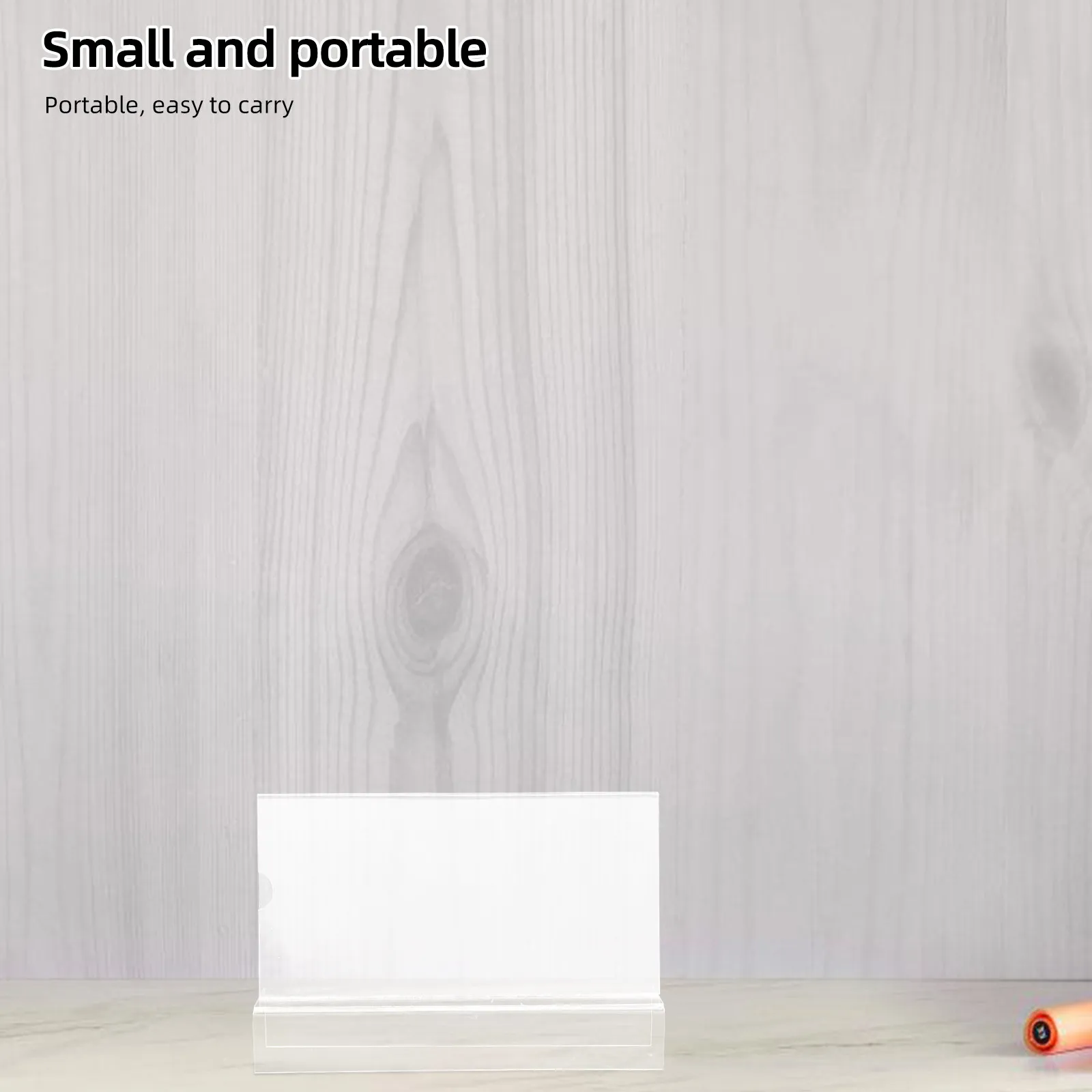 

Clear Acrylic Workstation Nameplate Vertical Desk Sign Holder Transparent Display Stand for Name Tent Cards Price Tags and