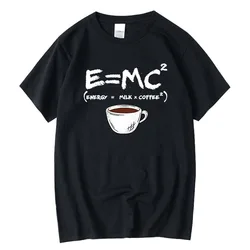 T-shirt da uomo 100% cotone Casual Funny Energy = Milk + Coffee Print o-collo allentato Cool Top per uomo manica corta estate t-shirt maschili