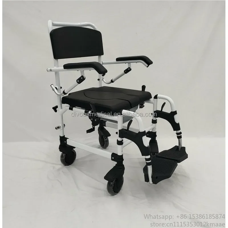 Vequyn Transfer wheelchair Portable Hydraulic Commode Chair for Elderly Patients Medical Safety Equipment for Nursing Transfer T
