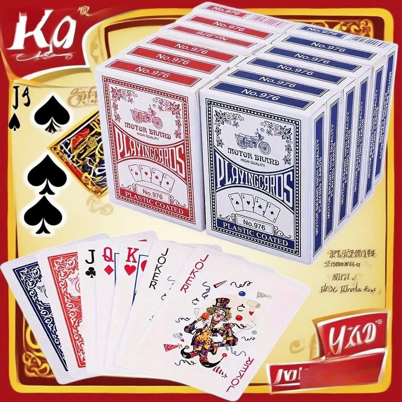 12-デッキの大きなトランプ箱-1-箱、家族のゲームやパーティーのアクティビティに適したランダムな高品質のポーカー-カラー