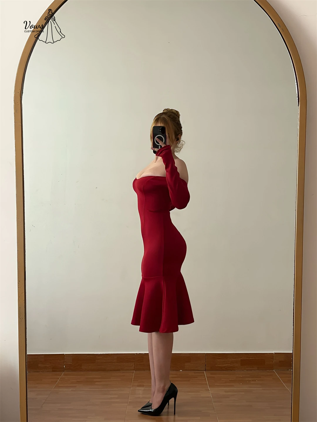 Vows bougie robes formelles pour Occasions spéciales sur mesure robe de bal robe queue de poisson jupe luxueuse robe de soirée gants bal