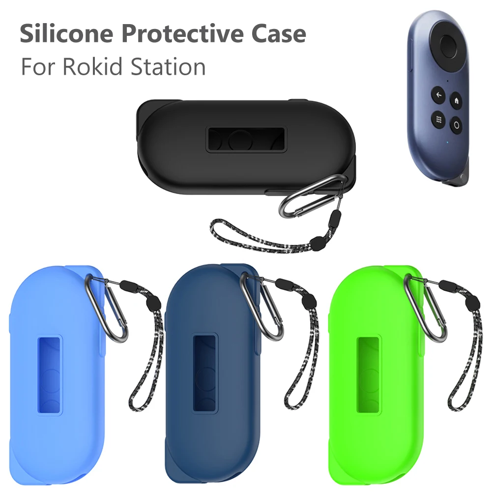 Silicone Cover Anti-Scratch Protective Cover with Keychain & Lanyard Protector Case Protector Shell Sleeve for Rokid Station