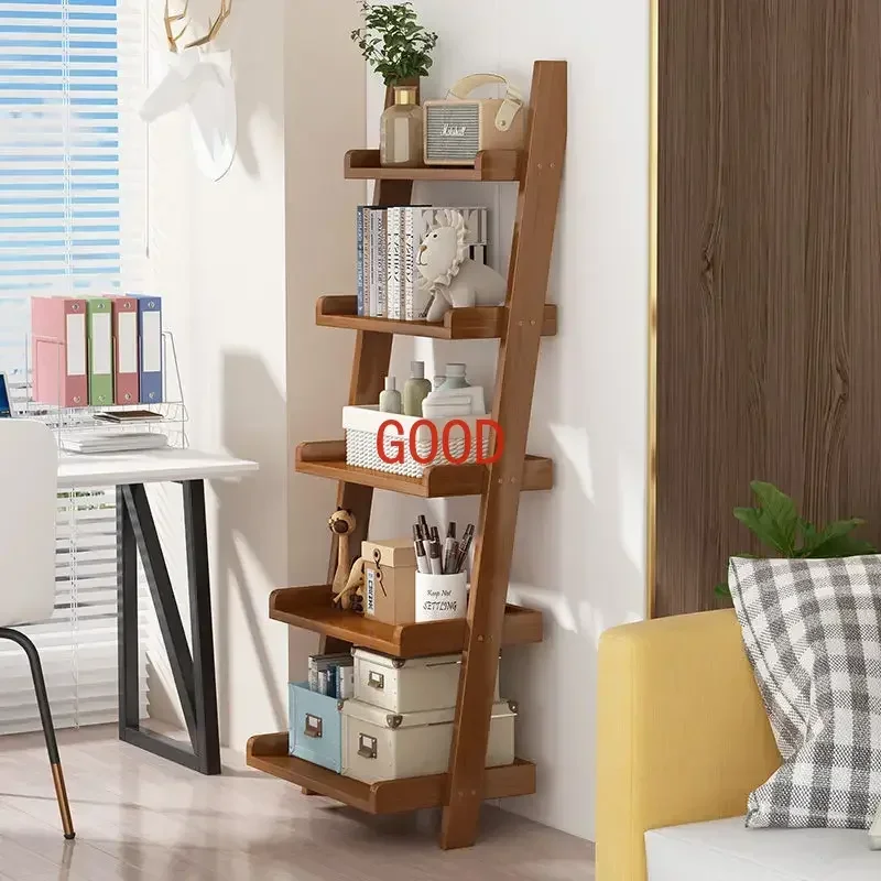 Living Room Cabinets Storage Rack Solid Banboo Against Wall Nordic Bookshelf Bedroom Bedside Rack Storage Racks Furniture