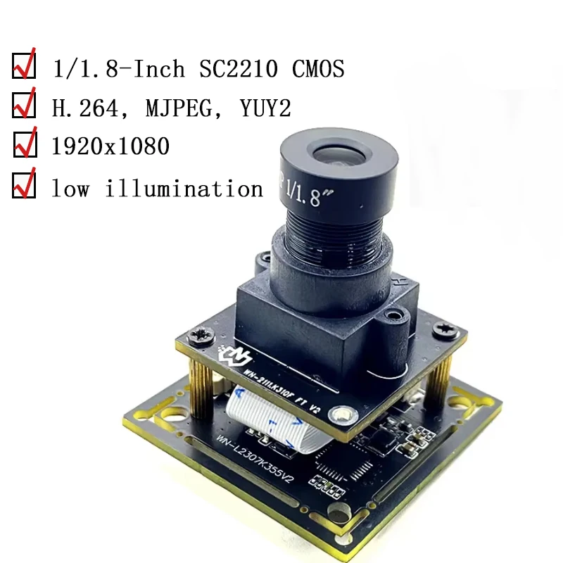 SC2210 SMOS 1080P HDR Starvis USB Camera Module Sensor High Sensitivity Low illumination Black Grade Full Color MJPEG,YUY2,H.264