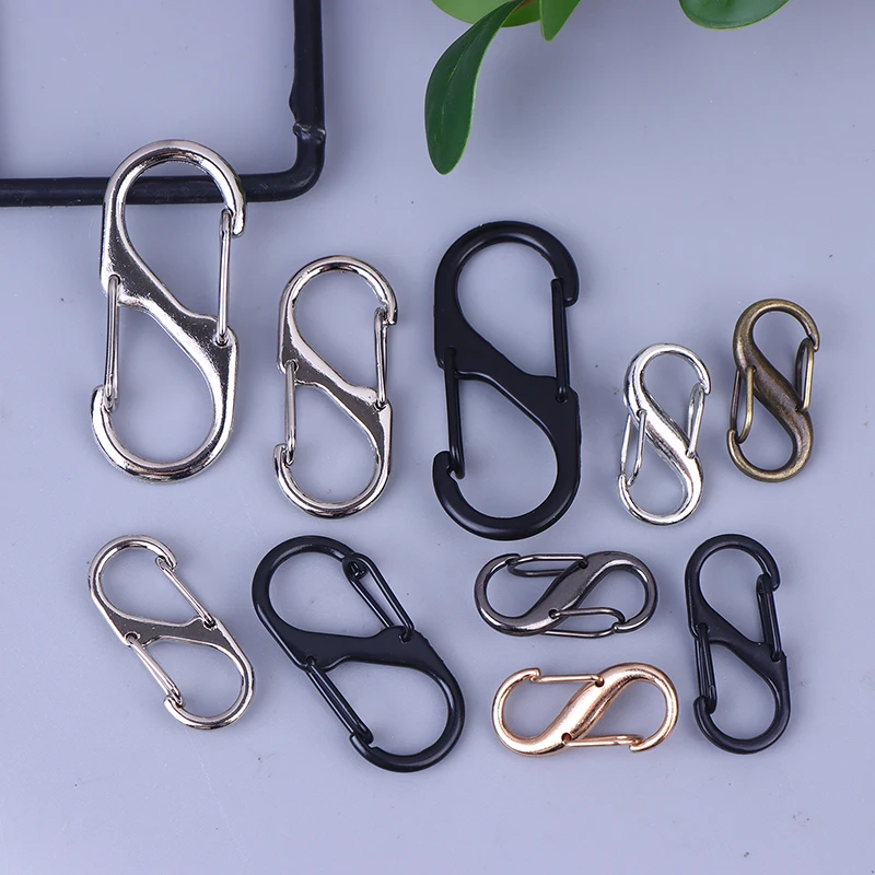 10 Buah Kait S Logam Penjepit Kunci untuk Berkemah Pengikat Ransel Aman Carabiner Gantungan Kunci Kait Cepat untuk Ransel Luar Ruangan