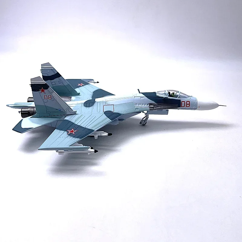 1:100 Russia Air Force SU-27 SU27 Flanker Fighter Model Static Simulation Product Aircraft Airplane Models Collection Display