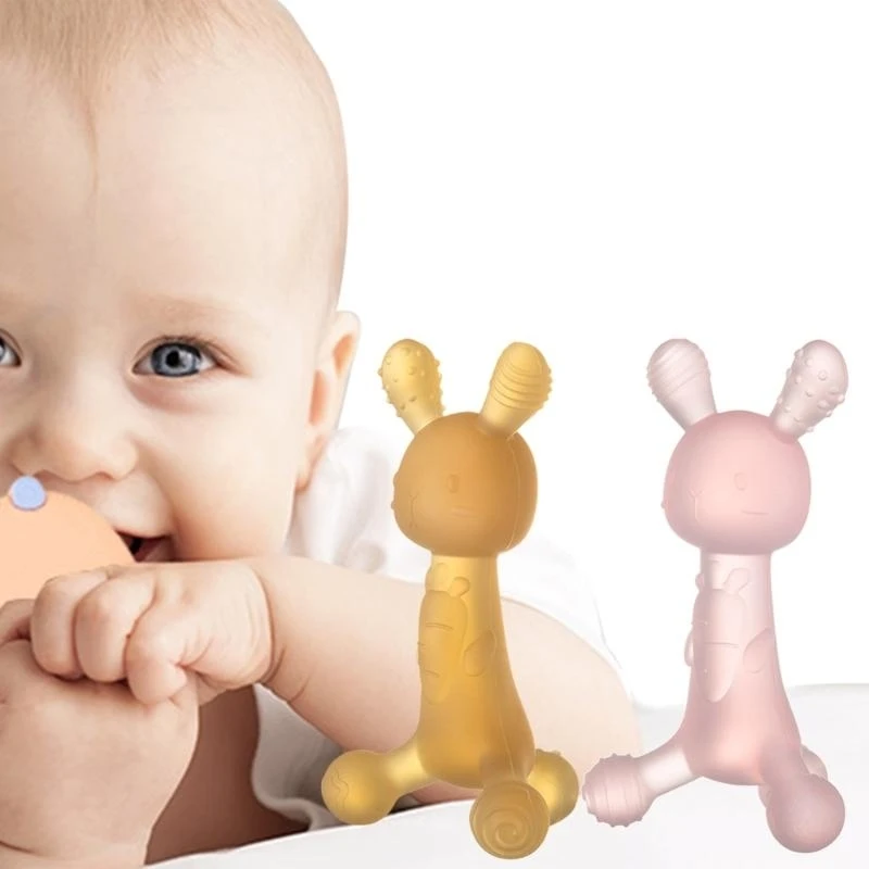 

M76C Cartoon Rabbit Infants Teether Relieves Teething Discomfort for Babies Toddlers