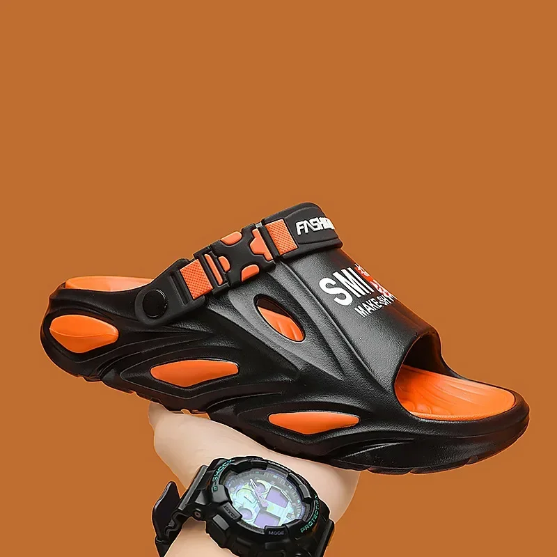 

Мужские летние уличные сандалии без шнуровки, спортивная пляжная обувь большого размера с открытым носком, крутая обувь для подростков, домашние тапочки