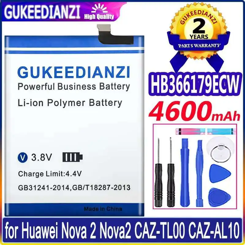 

Long Lasting 4600Mah HB366179ECW For Huawei Nova 2 Nova2 Caz-TL00 Caz-AL10 Mobile Phone Battery