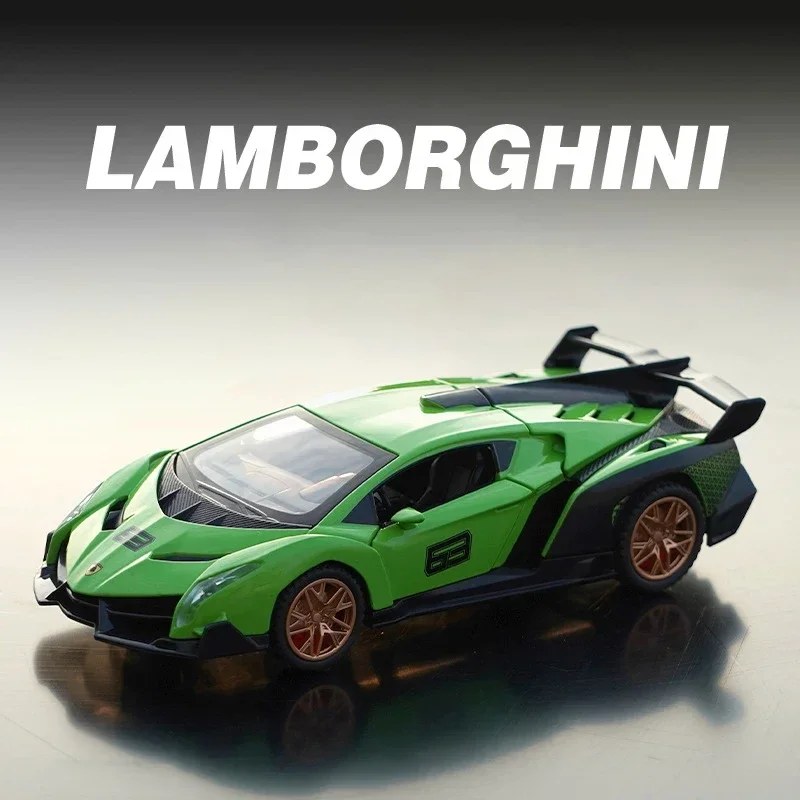 

1:32 Lamborghinis Veneno Supercar литой игрушечный автомобиль, модель автомобиля со звуком и бриллиантами, коллекционные игрушки, подарок на день рождения