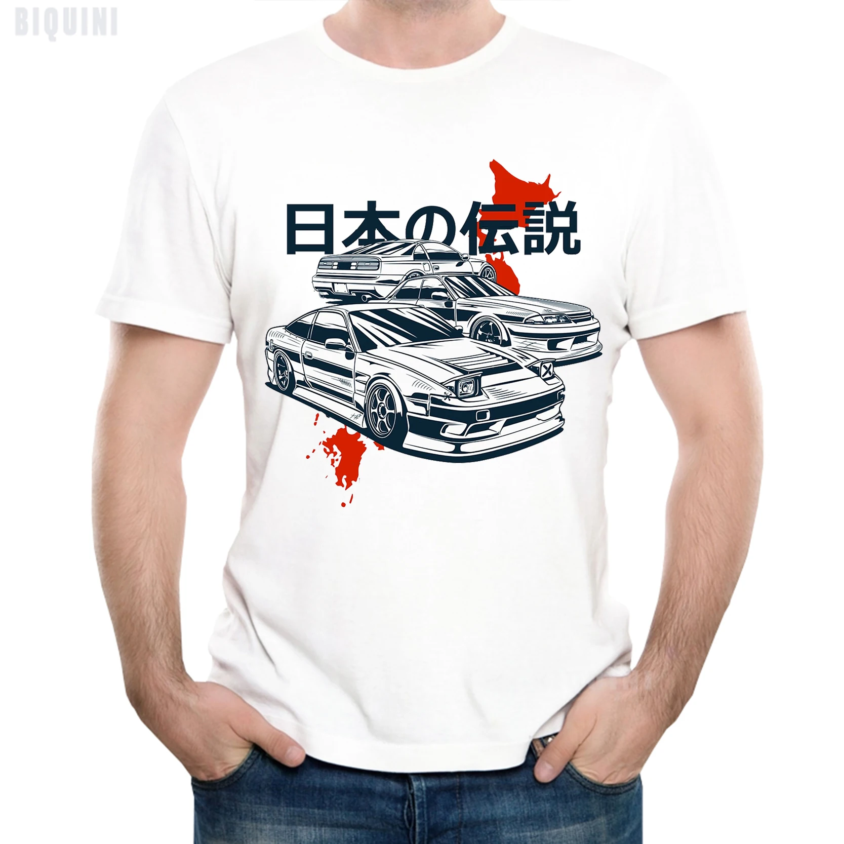 JDM Integra Car T Shirt Men Comics Art Print 90s Harajuku Vintage Style100%Cotton Summer Fashion Tops Japan Casual  T-shirts