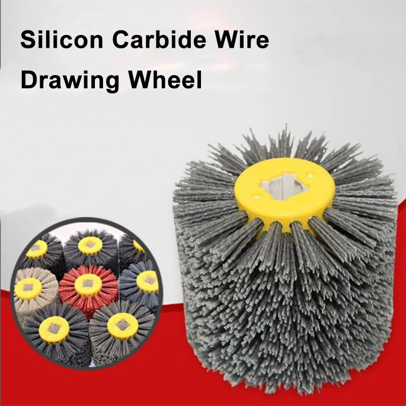 Silicon Carbide Abrasive Wire Polishing Wheel, Stone Antique Wood Grain Restoration Primer Treatment Brush