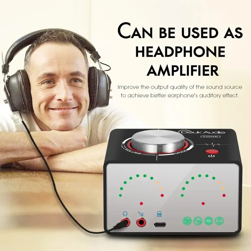 Douk Audio HiFi estéreo Mini Bluetooth 5,0 TPA3116, amplificador de potencia Digital, receptor de Audio, tarjeta de sonido USB, auriculares