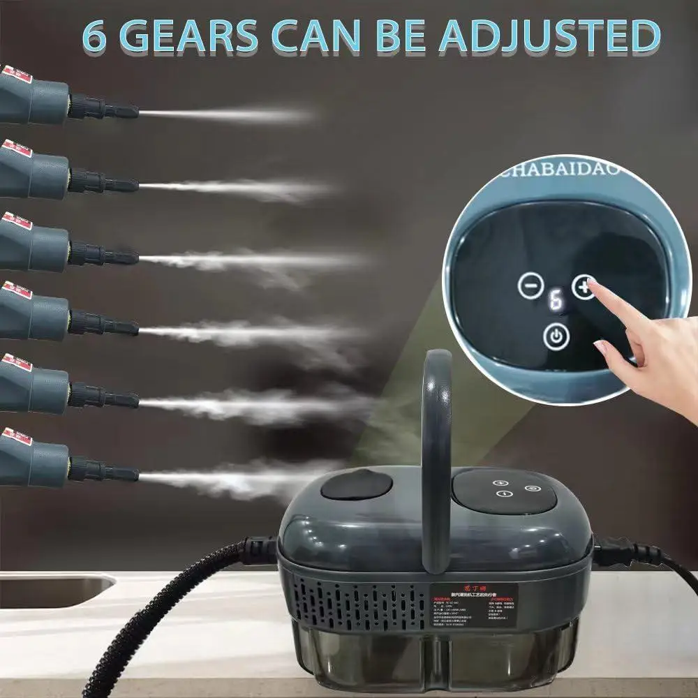 منظف بخار محمول بالضغط العالي 2500 وات قابل للتعديل للتحكم في البخار تسخين سريع لأثاث التنظيف المحمول والسجاد والمطابخ