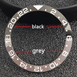 38mm ceramic bezel GMT black gray alternating bezel suitable for 40mm case NH34nh35 case watch accessories