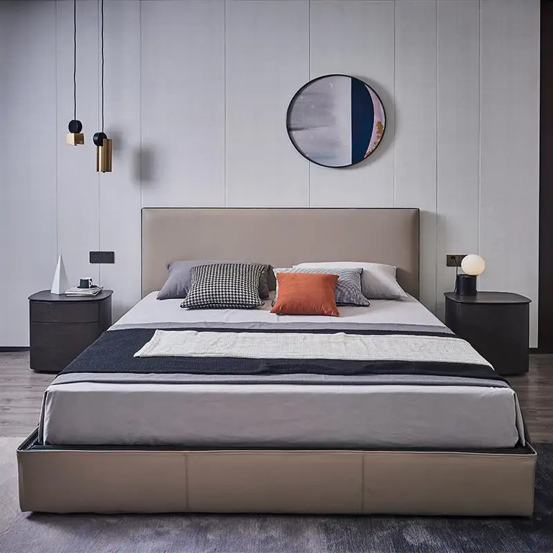 Madera maciza minimalista italiana, mesita de noche de diseño, lujo ligero creativo, almacenamiento para dormitorio principal, armario pequeño