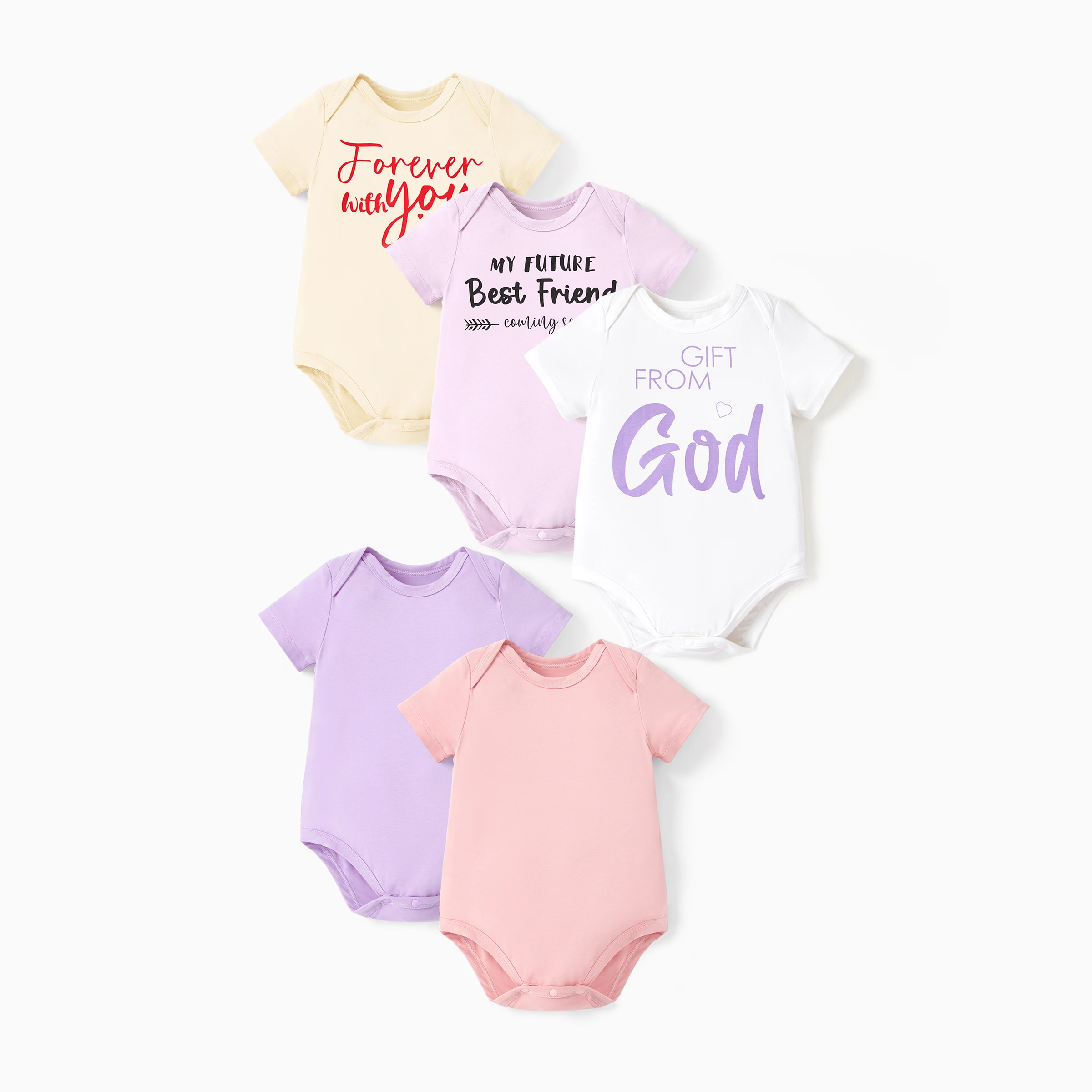 

PatPat Bamboo 5-Pack Baby Boy/Girl Casual Romper