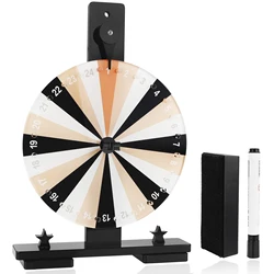 Acrylic Spin Wheel Prize - 24 Slots Prize Wheel Spinner, Dry Erase Editable Fortune Spinning Prize Wheels with Stand