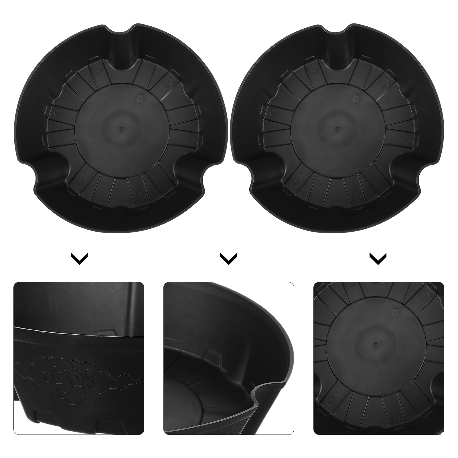 

2 Pcs High Class Plastic Flower Pot Durable Plant Container for Office Use Simple Succulent Planter