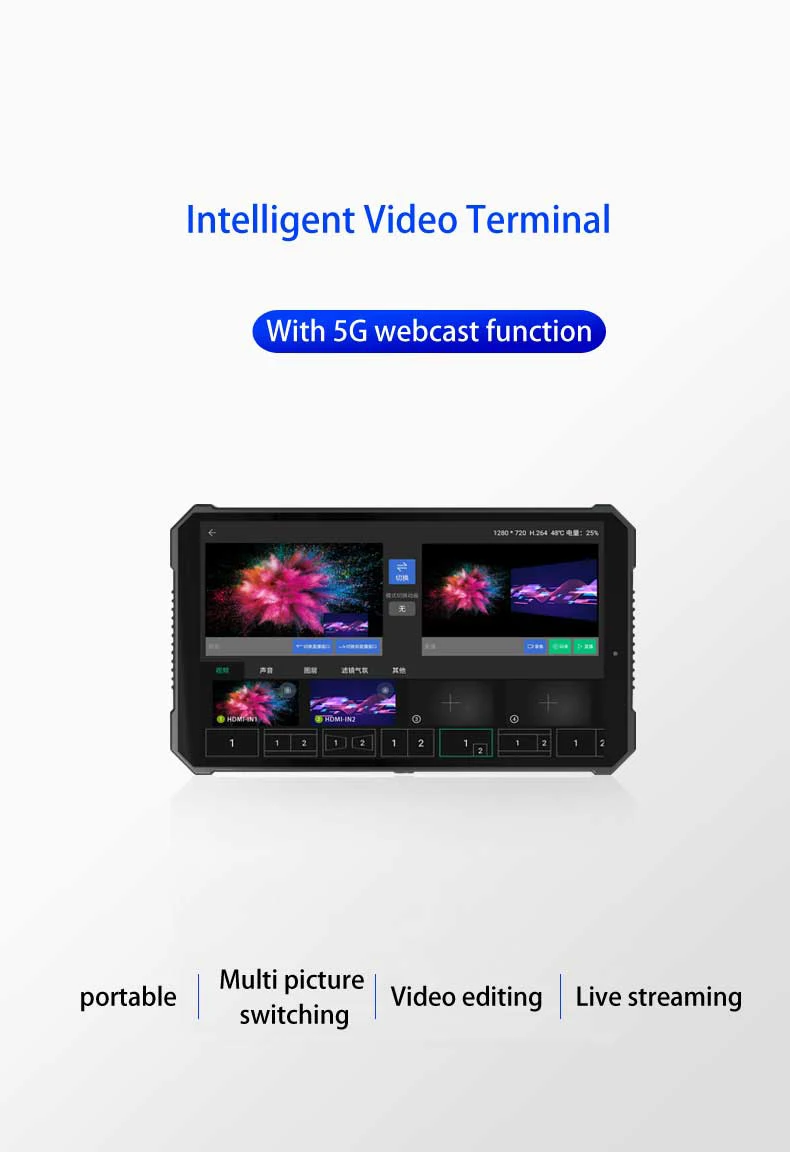 DIGICAST 4G 5G Gomix Video Switcher Broadcast & Streaming Integrated Video Mixer Switcher