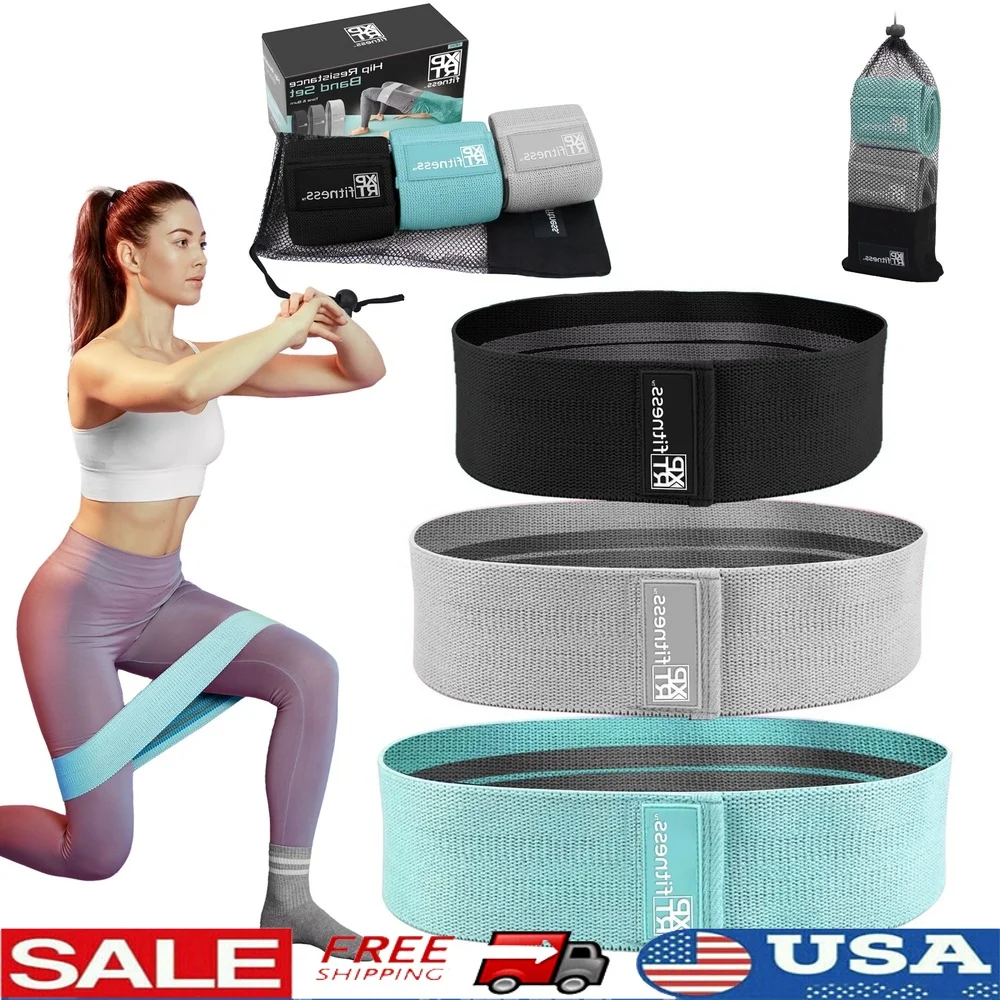 

Набор из 3-х противоскользящих лент для упражнений на ягодицах, нескользящее оборудование для фитнеса для ног и бедер с сумкой для переноски