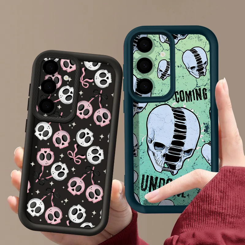 Case For Samsung Galaxy S26 S25 S24 S23 Ultra S22 S26 Plus S25 Edge S24 S21 FE Strange Skull Pattern Shockproof Soft Phone Cover