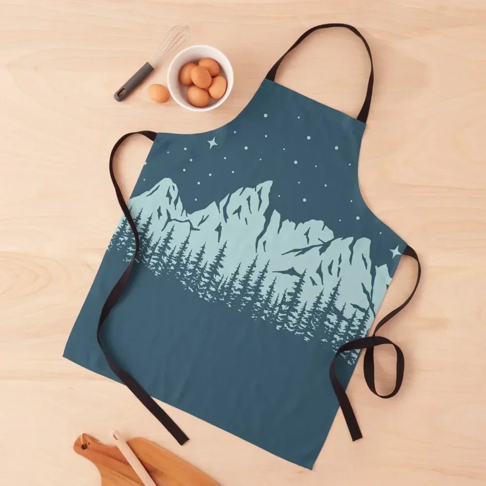 

Nighttime Hike (Blue) Apron Smock for hairdressing Kitchen Things For Home Kitchen Supplies Customizable Apron