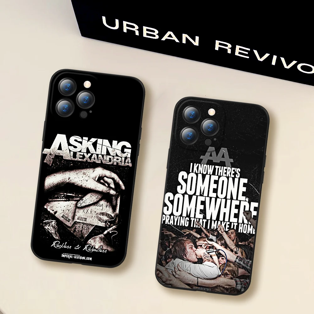 For IPhone 15 Music Asking Alexandria Rock N Roll Phone Case for IPhone 12 13 14 Pro XR XS MAX 14 Plus Iphone Black Covers