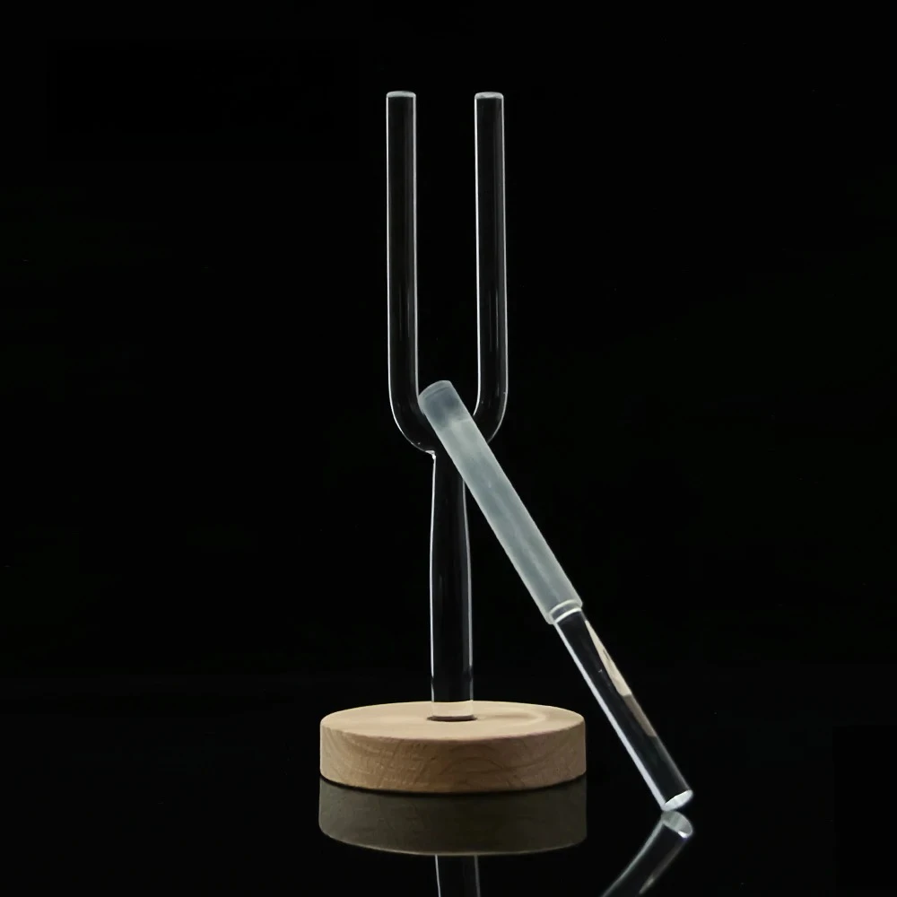 Mountain Rain Set of 8pcs Clear Quartz Crystal Singing Tuning Forks 20mm Sound Healing  Percussion Instrument Sound Therapy