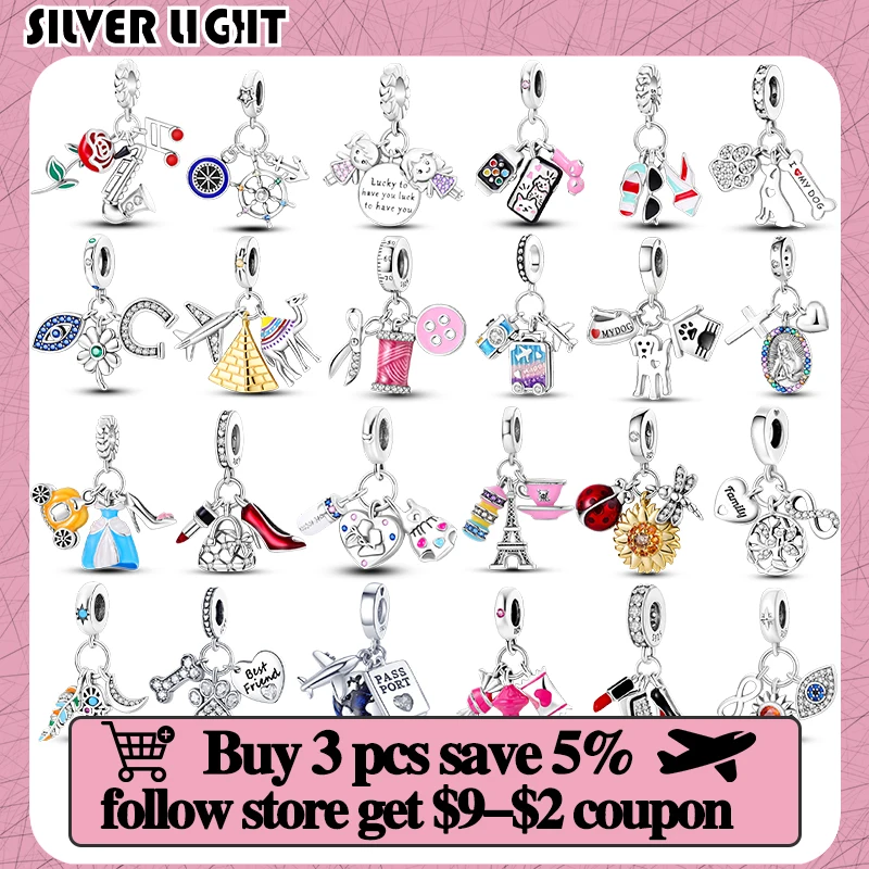 Fits Original Bracelet 925 Sterling Silver Original Women Charms Cute Collection High Quality Zircon Colorful Enamel DIY
