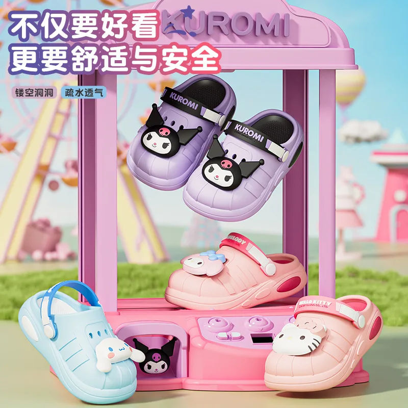 

Hot Sanrio My Melody Girl Summer Outdoors Slippers Student Fashion Cartoon Anime Child Non-Slip Wear-Resistant Baotou Shoes New
