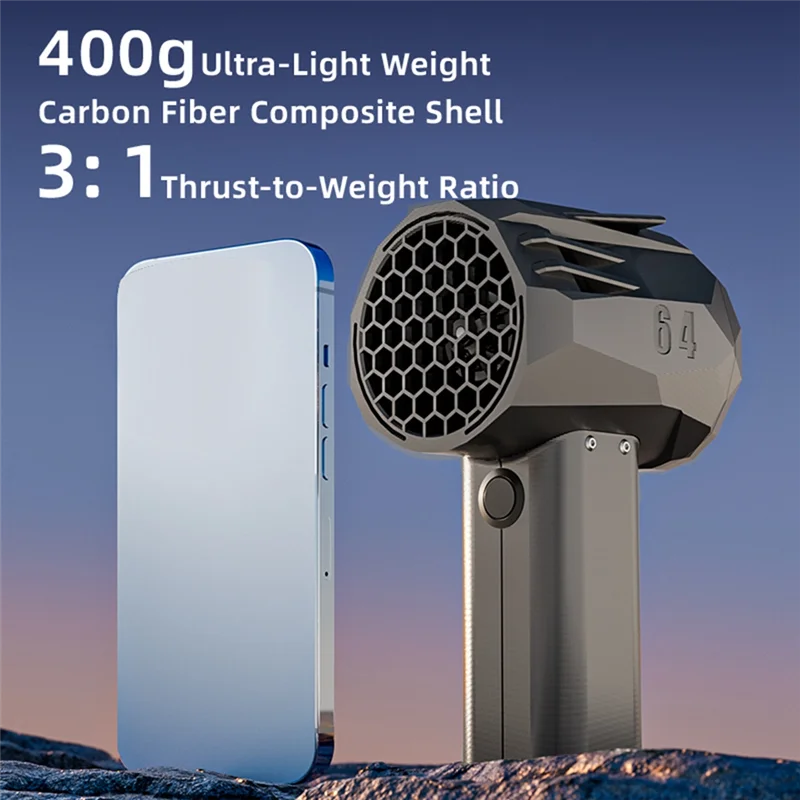 -ESTR Mini X64 منفاخ توربو مروحة نفاثة محرك بدون فرشاة قوي 20 وات شحن سريع سرعة الرياح 240 كم/ساعة مروحة نفخ القناة المحمولة