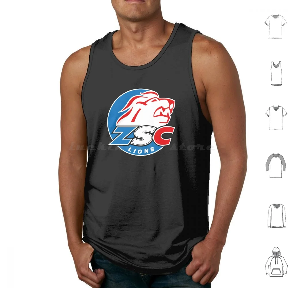 Zsc Lions Swiss Ice Hockey Sports Fans Zürich Switzerland Tank Tops Print Cotton Zsc Lions Swiss Ice Hockey Sports