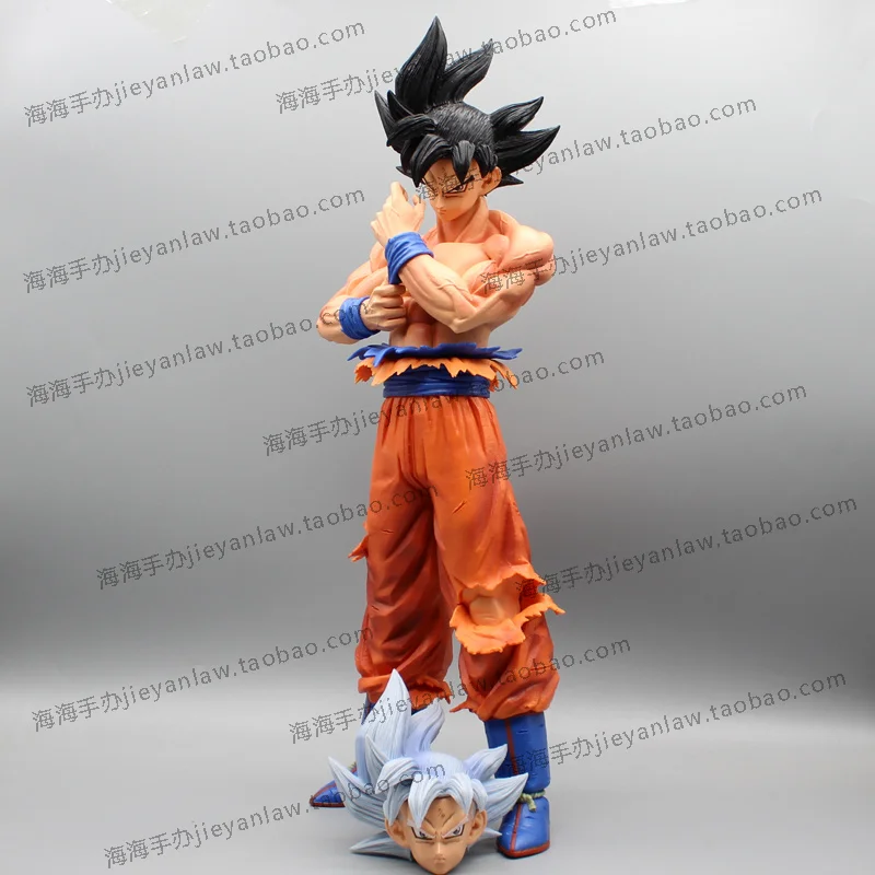 45cm Dragon Ball Super Figure Double-headed Migatte No Gokui Son Goku Action Figure Ultra Instinct PVC Collection Model Toys