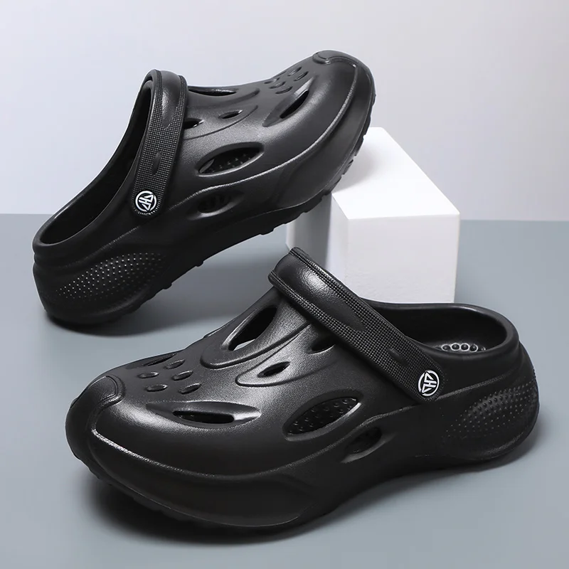 

Мужские сабо-сандалии 2026: Новые летние водонепроницаемые садовые туфли из ЭВА, модные камуфляжные уличные пляжные шлепанцы с отверстиями для дома и улицы