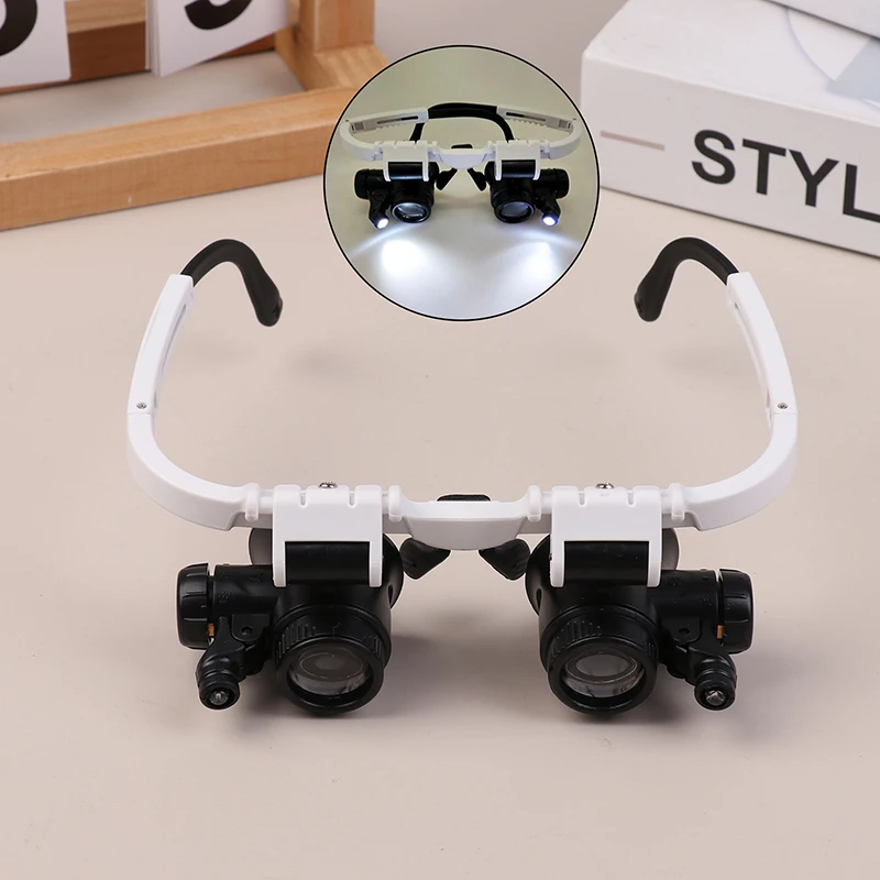 Head-mounted Glasses-style Watch Repair High-Power Magnifying Glass With LED Light