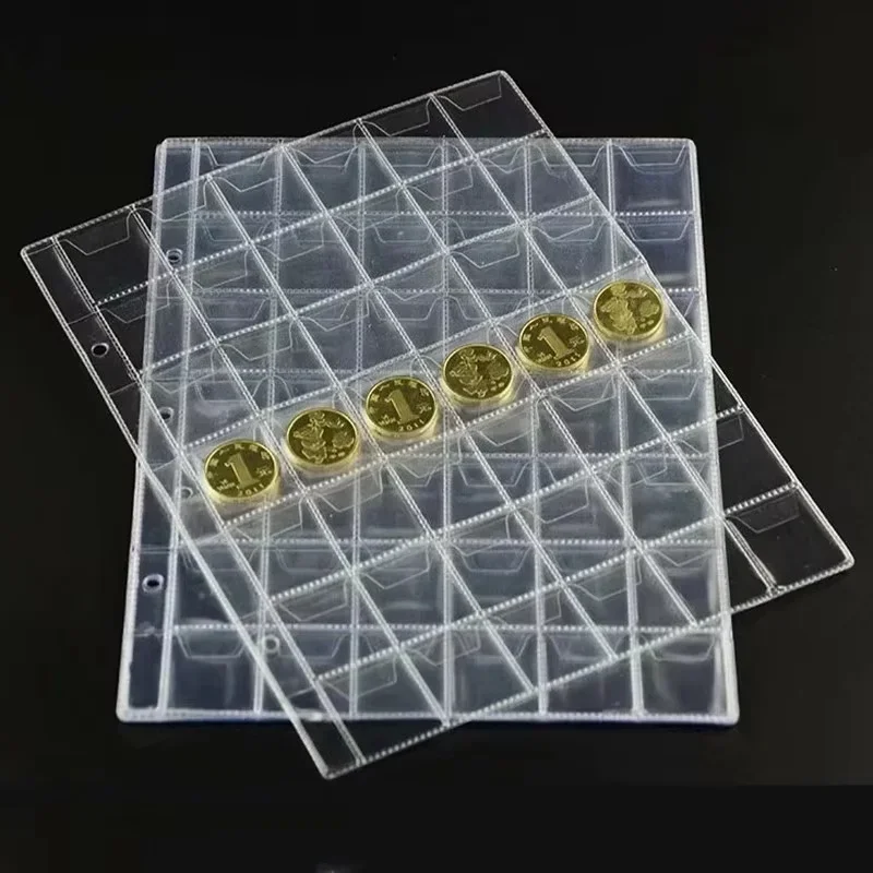 

10 Sheets 20/30/42 Pockets Plastic Coin Holders Storage Collection Money Album Case Stamp Currency Protector Insert Page Sheets